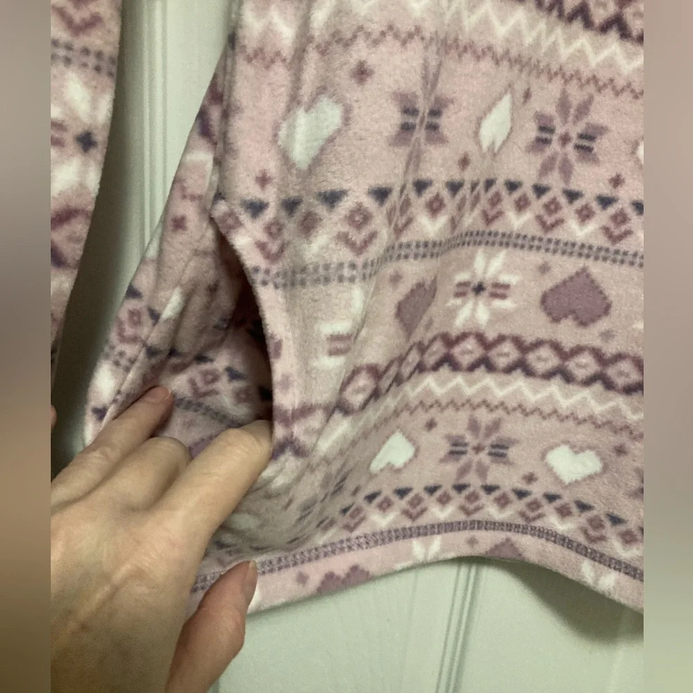 Children’s Place New Lavender Mock Neck Fair Isle Fleece Long Sleeve Large Top#X